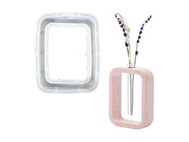 Molde silicona florero hidroponico rectangular 